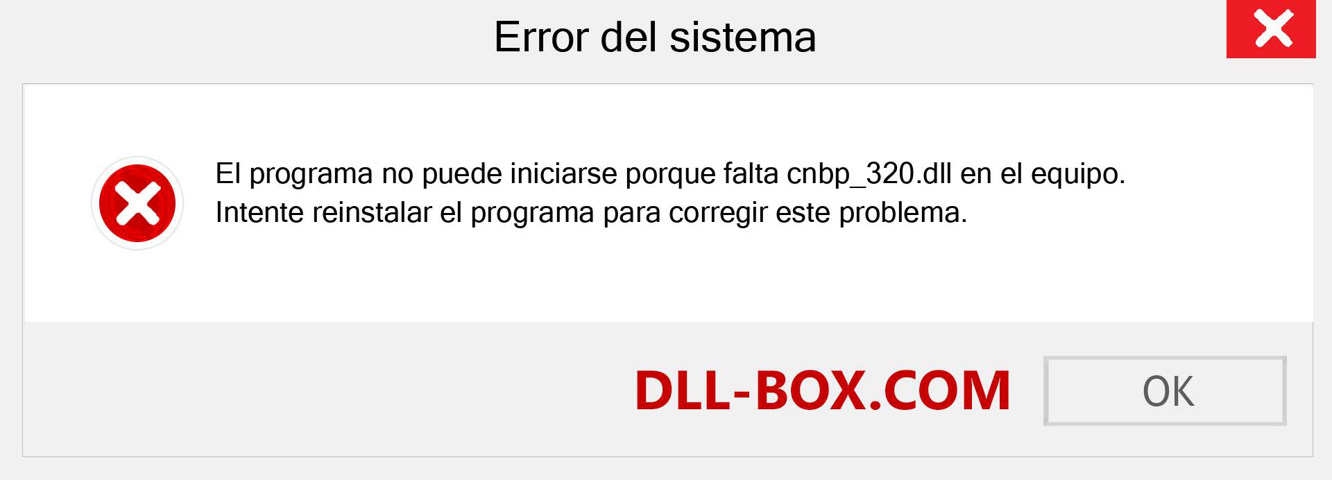 ¿Falta el archivo cnbp_320.dll ?. Descargar para Windows 7, 8, 10 - Corregir cnbp_320 dll Missing Error en Windows, fotos, imágenes